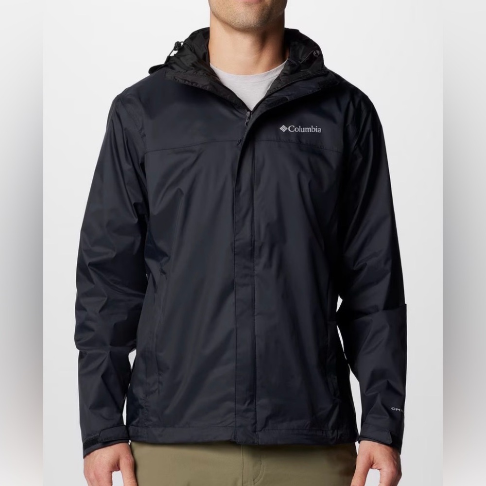 Columbia Men's Watertight™ II Black Hooded Utility Rain Jacket Sz S